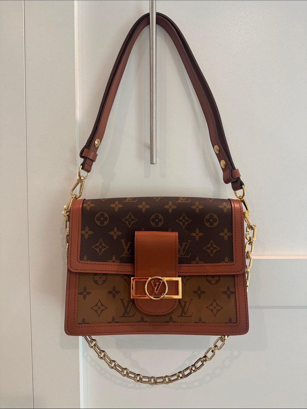 Louis Vuitton Monogram Brown & Tan Chain Shoulder Bag